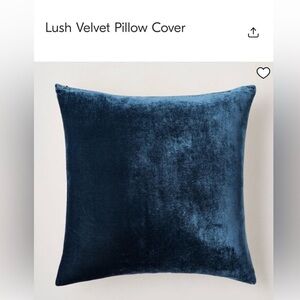 West Elm Blue Velvet & Cotton/Linen Pillow Cover - Set of 3